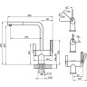 Смеситель для кухни GRANULA 8170 графит с выдвижным изливом 8170 GPAFIT
